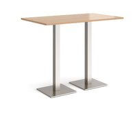 Brescia rectangular poseur table with square bases