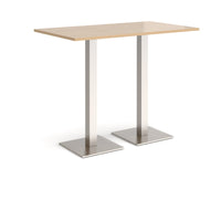 Brescia rectangular poseur table with square bases
