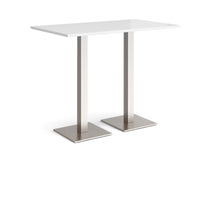 Brescia rectangular poseur table with square bases