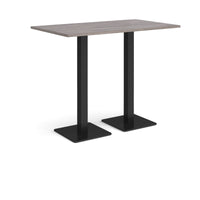 Brescia rectangular poseur table with square bases
