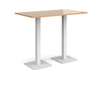 Brescia rectangular poseur table with square bases