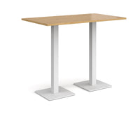 Brescia rectangular poseur table with square bases