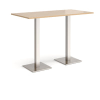Brescia rectangular poseur table with square bases