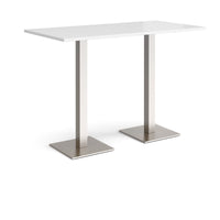 Brescia rectangular poseur table with square bases