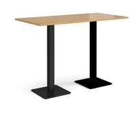 Brescia rectangular poseur table with square bases