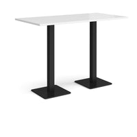 Brescia rectangular poseur table with square bases