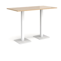Brescia rectangular poseur table with square bases