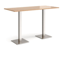 Brescia rectangular poseur table with square bases