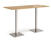 Brescia rectangular poseur table with square bases