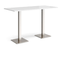 Brescia rectangular poseur table with square bases