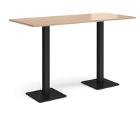 Brescia rectangular poseur table with square bases