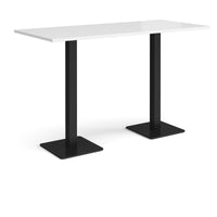 Brescia rectangular poseur table with square bases