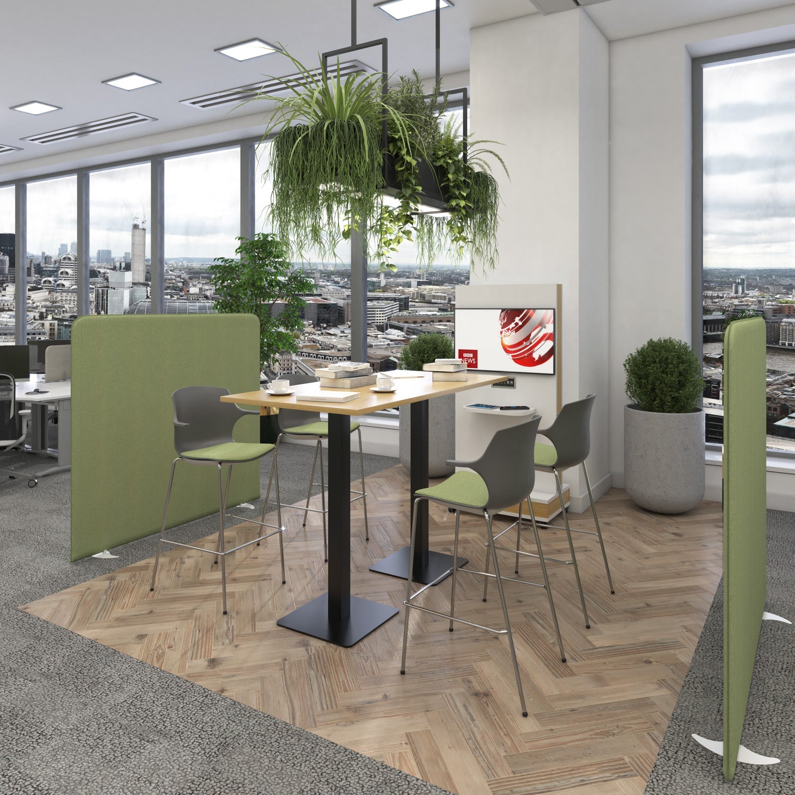 Brescia rectangular poseur table with square bases