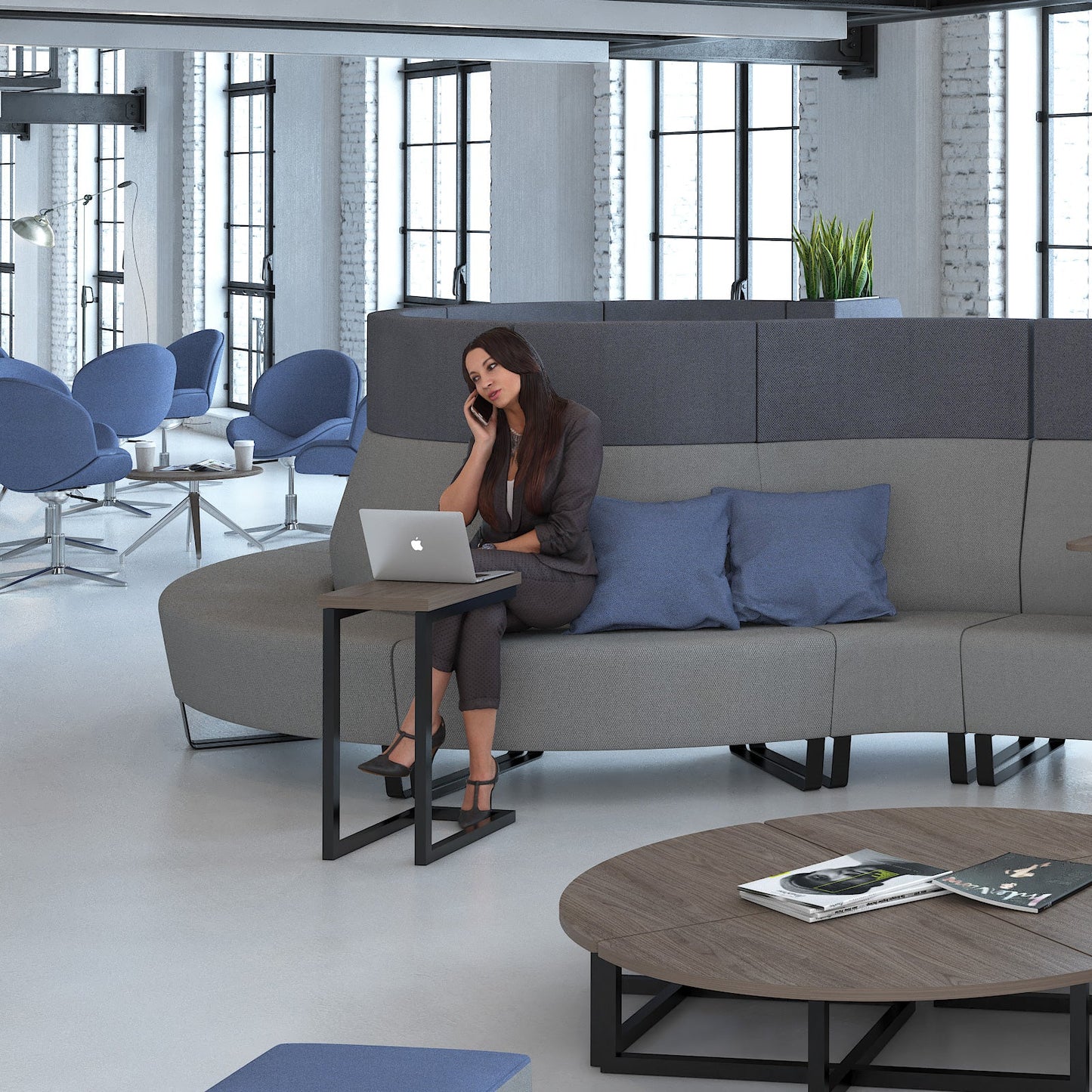 Buddy laptop table with oblong top