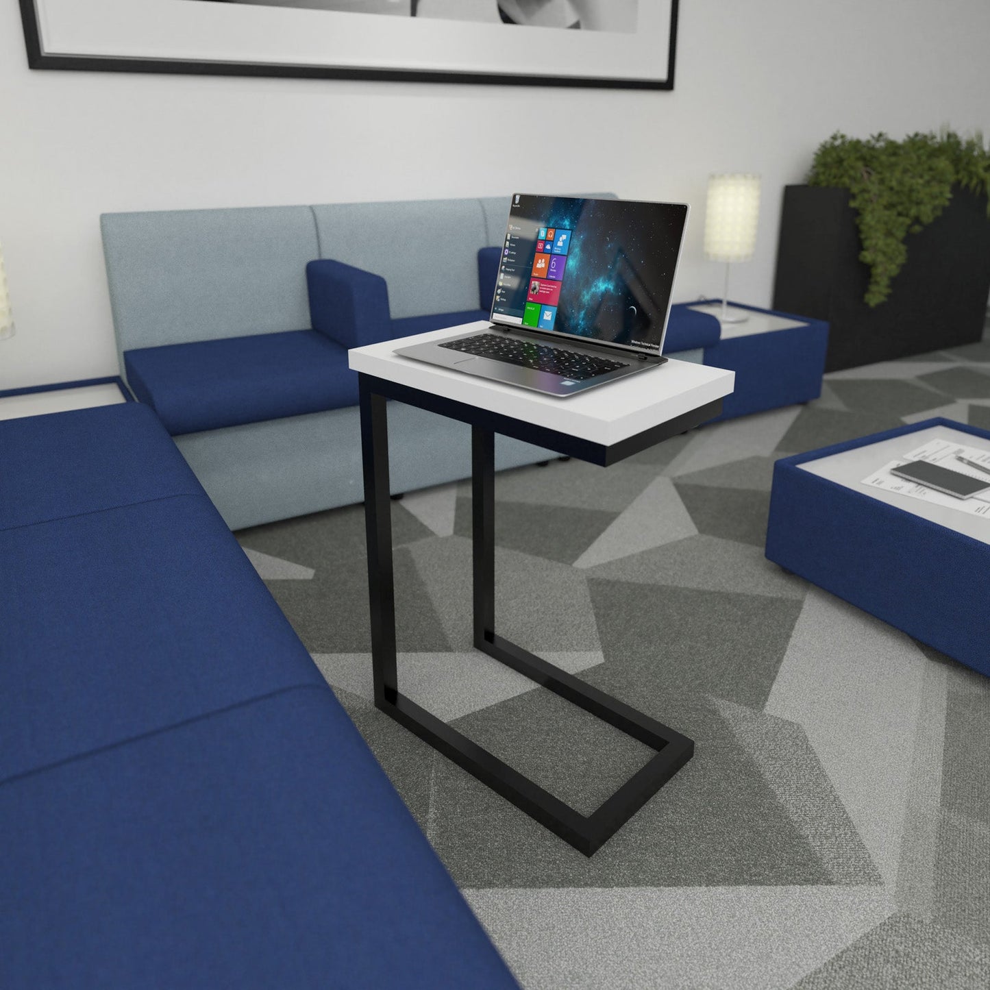 Buddy laptop table with oblong top