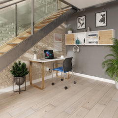 Cairo Sleigh Frame 600Mm Deep Desk With Support Pedestal and Drawers