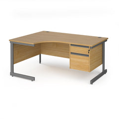 Contract 25 Cantilever Leg Lh Ergonomic Desk With 2 Drawer Ped