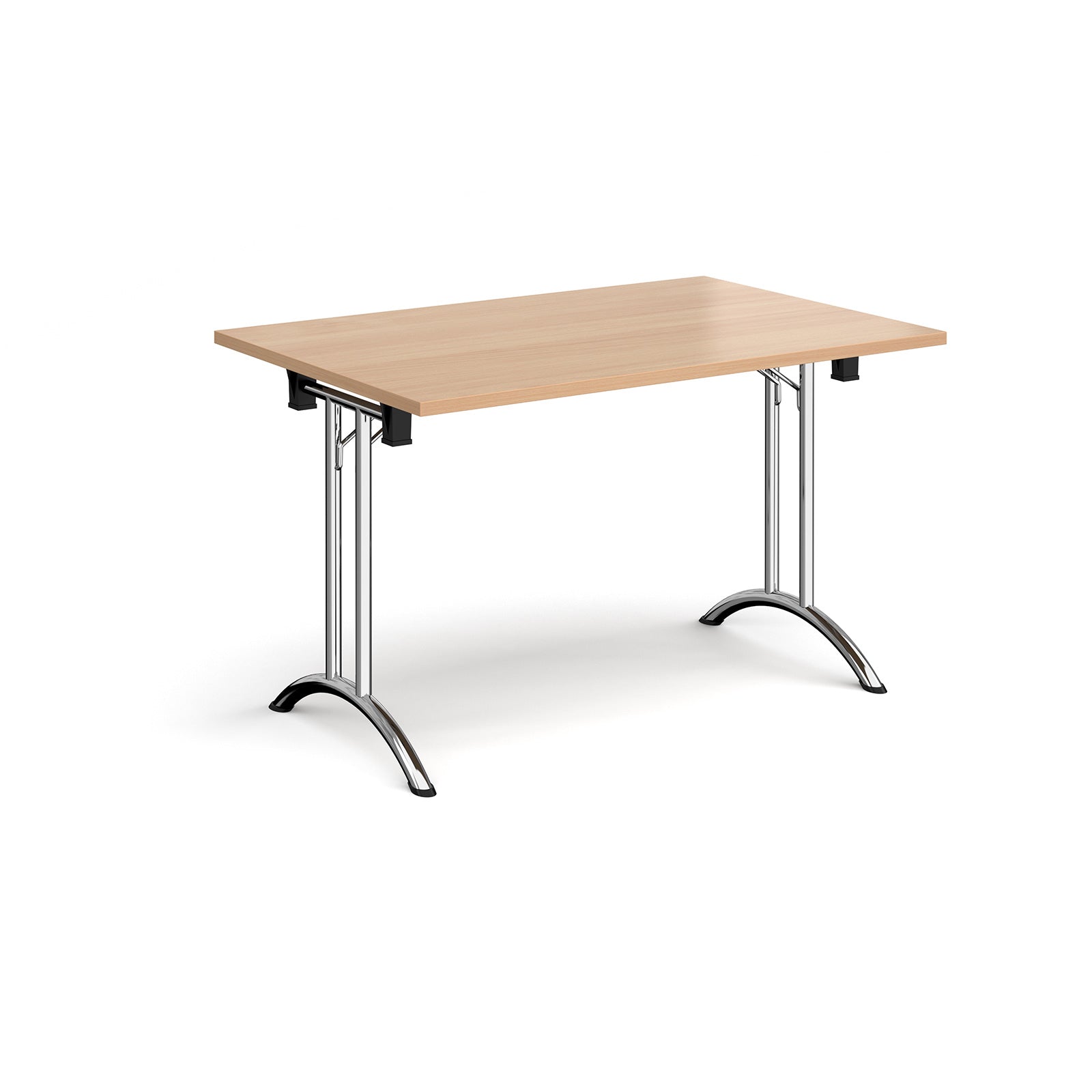 Rectangular folding leg table with curved feet