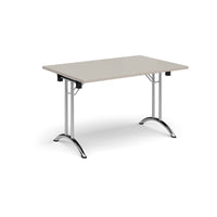 Rectangular folding leg table with curved feet