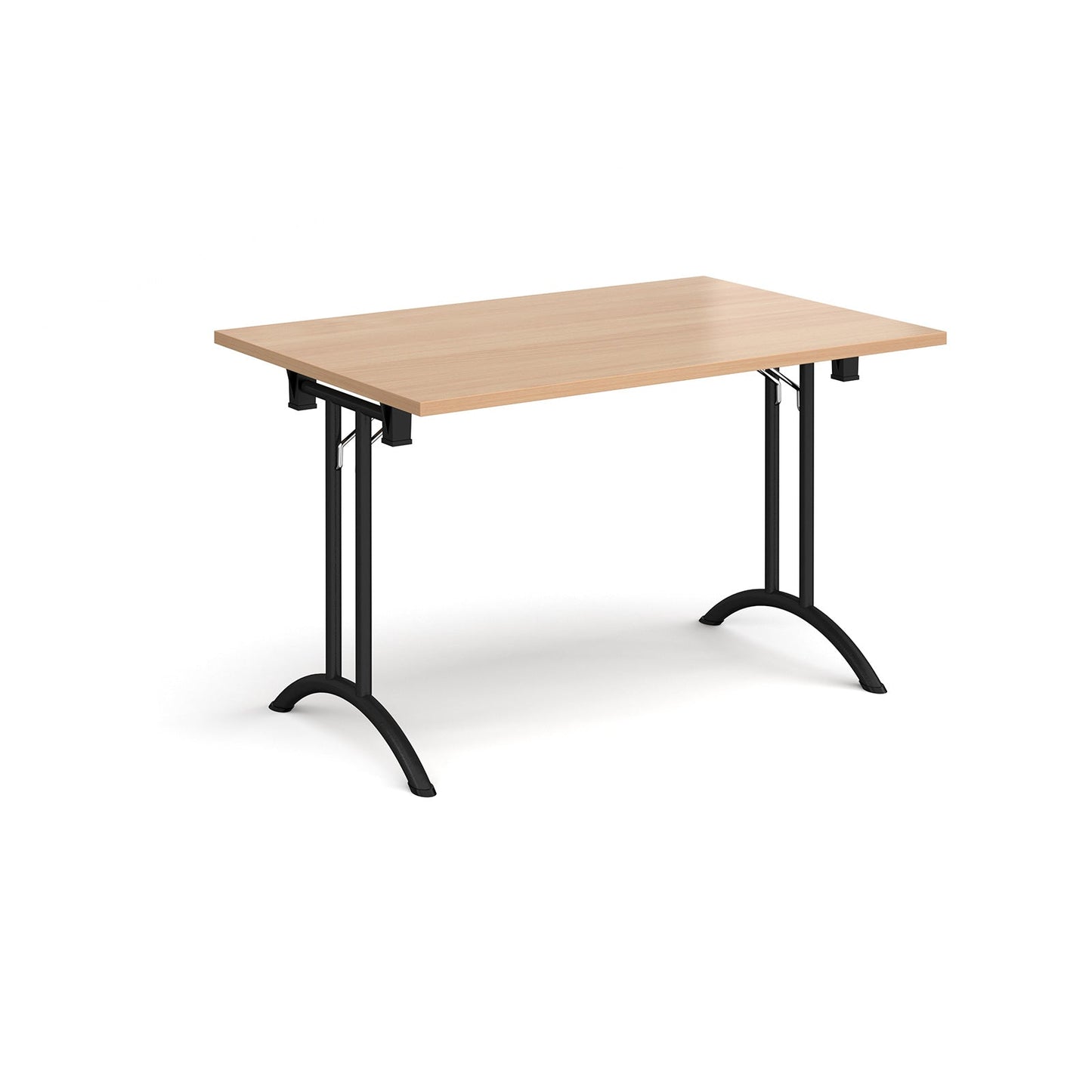 Rectangular folding leg table with curved feet