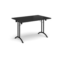 Rectangular folding leg table with curved feet
