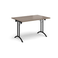 Rectangular folding leg table with curved feet