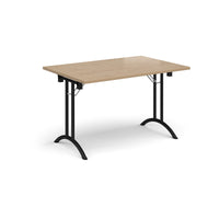 Rectangular folding leg table with curved feet