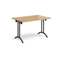 Rectangular folding leg table with curved feet