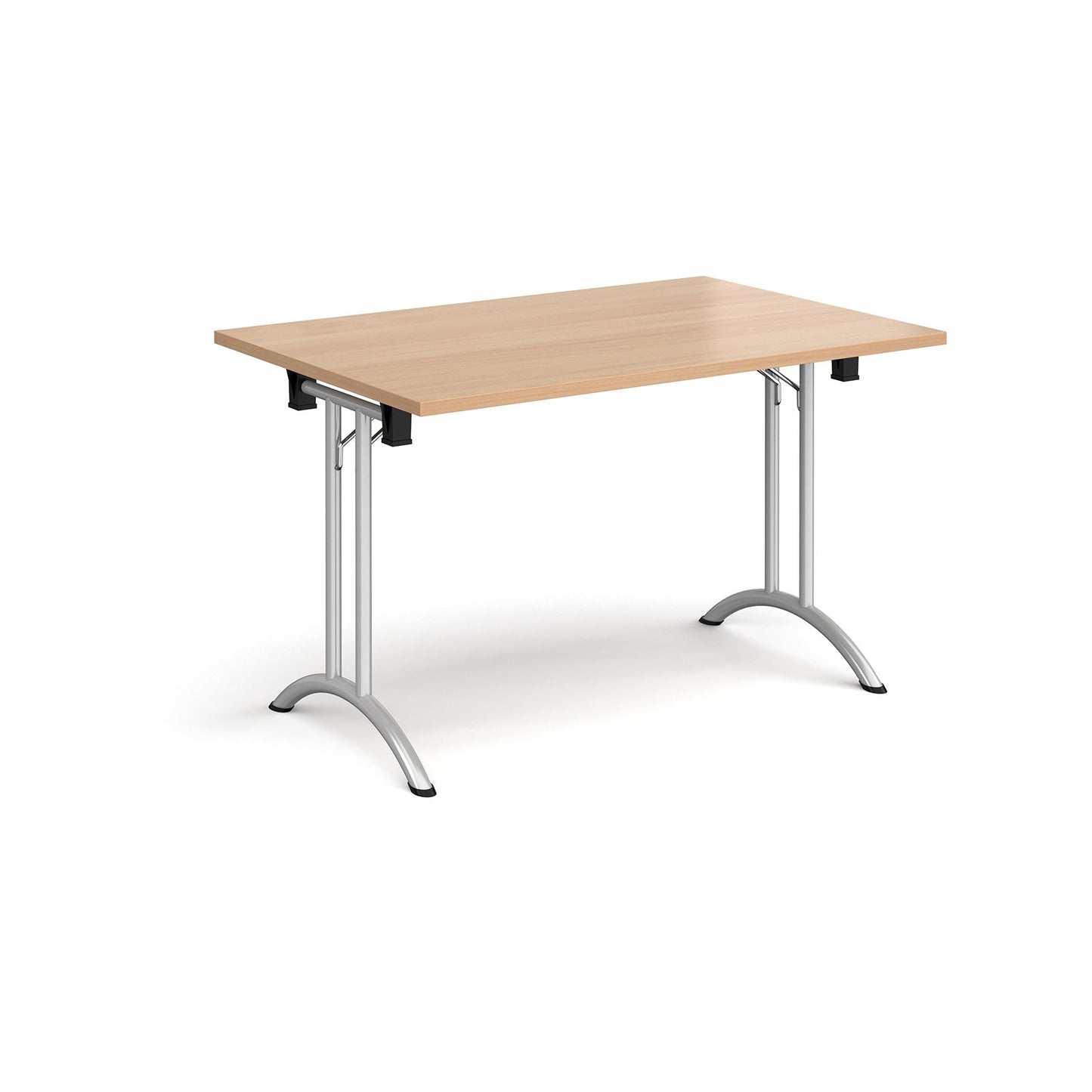 Rectangular folding leg table with curved feet