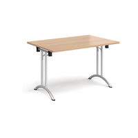 Rectangular folding leg table with curved feet