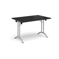 Rectangular folding leg table with curved feet
