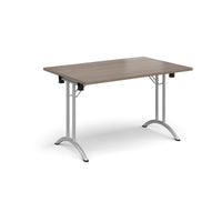 Rectangular folding leg table with curved feet