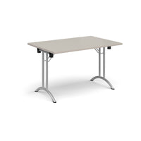 Rectangular folding leg table with curved feet