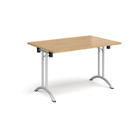 Rectangular folding leg table with curved feet