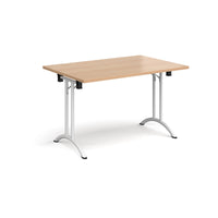 Rectangular folding leg table with curved feet