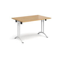 Rectangular folding leg table with curved feet