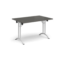 Rectangular folding leg table with curved feet