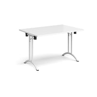 Rectangular folding leg table with curved feet