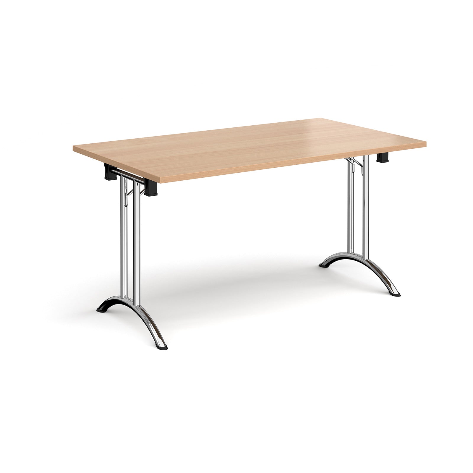 Rectangular folding leg table with curved feet
