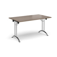 Rectangular folding leg table with curved feet