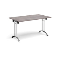 Rectangular folding leg table with curved feet