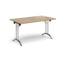 Rectangular folding leg table with curved feet