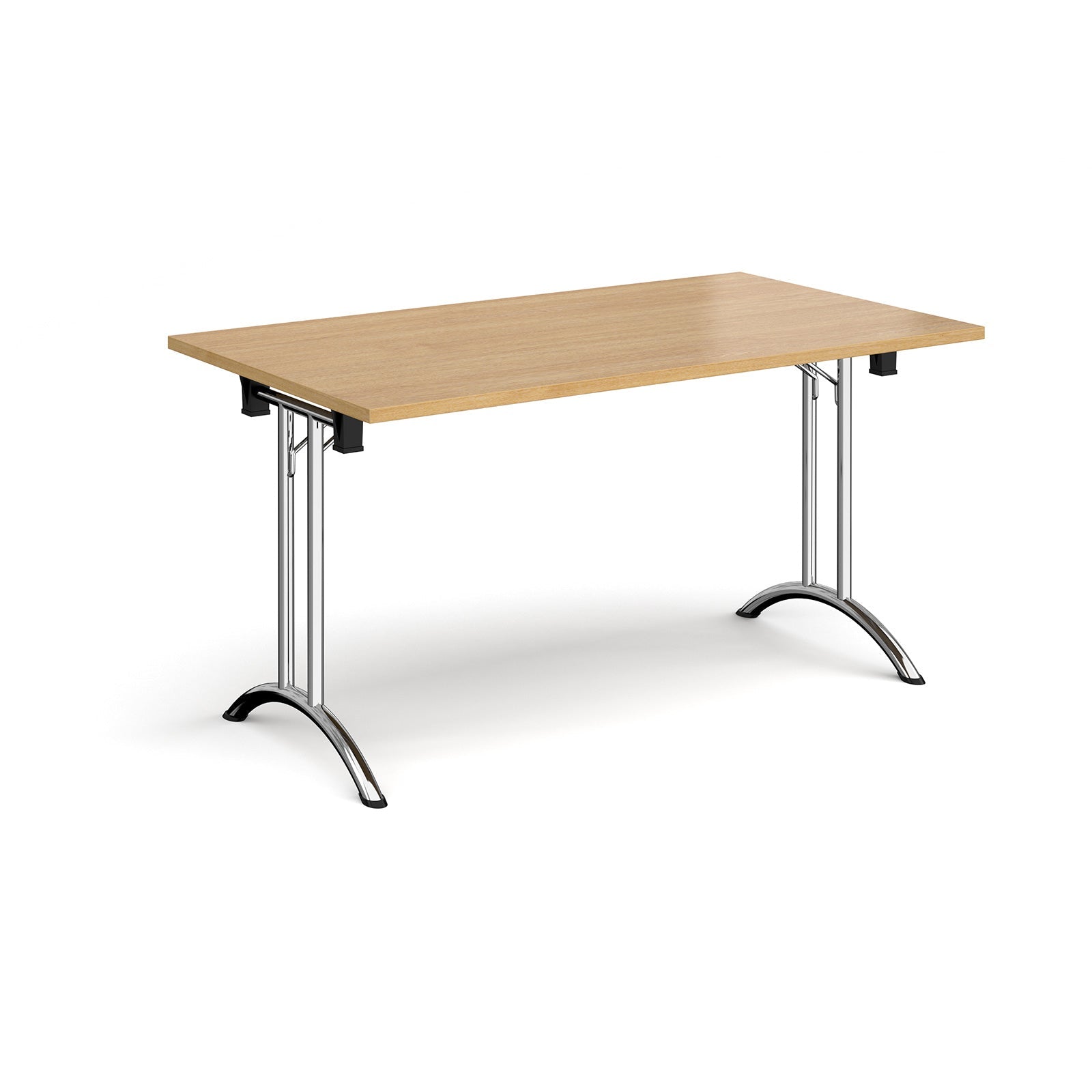 Rectangular folding leg table with curved feet