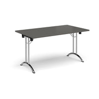 Rectangular folding leg table with curved feet