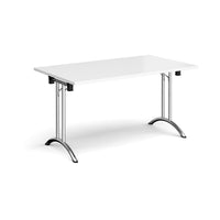 Rectangular folding leg table with curved feet