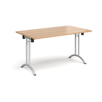 Rectangular folding leg table with curved feet