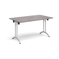 Rectangular folding leg table with curved feet