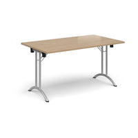 Rectangular folding leg table with curved feet