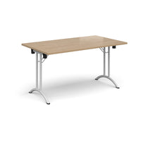 Rectangular folding leg table with curved feet