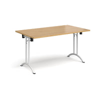 Rectangular folding leg table with curved feet